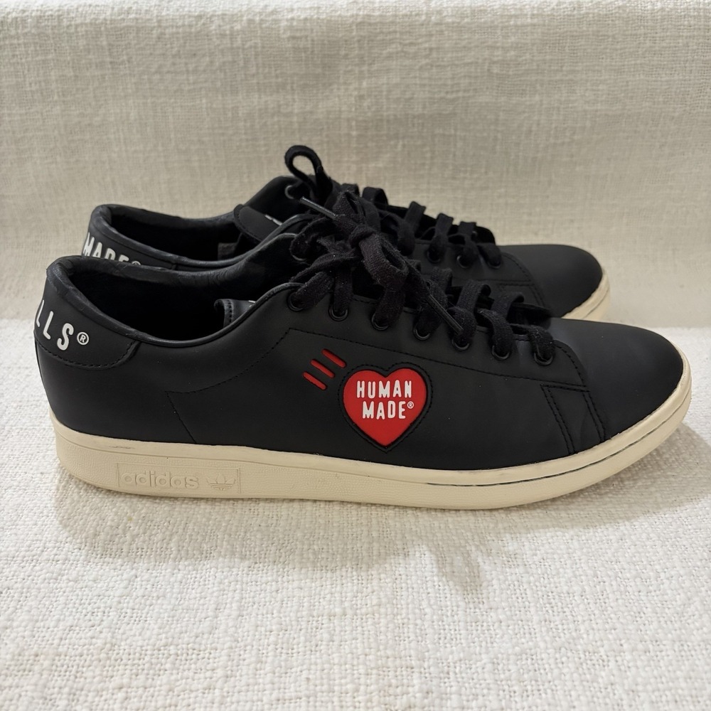 Adidas Stan Smith x Human Made Low Men's 11 Shoes Black Red EUC Collectible